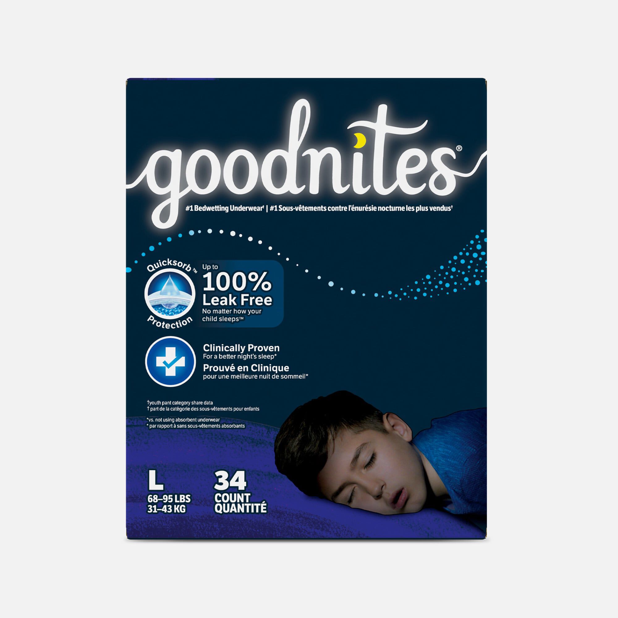 Goodnites Boys' Nighttime Bedwetting Underwear, , large