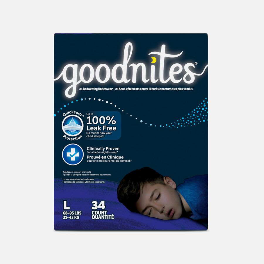 Goodnites Boys' Nighttime Bedwetting Underwear, , large image number 0
