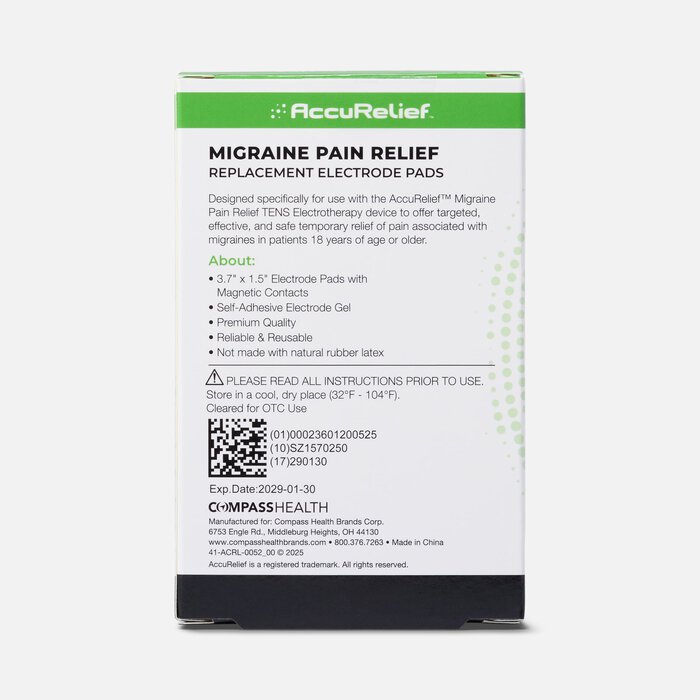 AccuRelief™ Migraine Pain Relief Replacement Electrode Pads, 4-Pack, , large