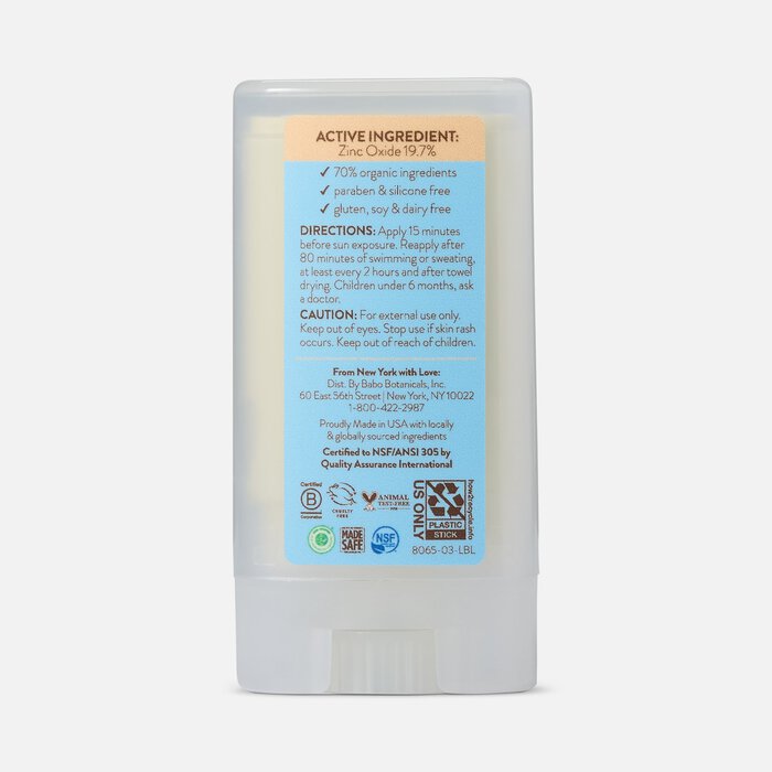 Babo Botanicals Baby Face Mineral Sunscreen Stick, SPF 50, .6 oz., , large