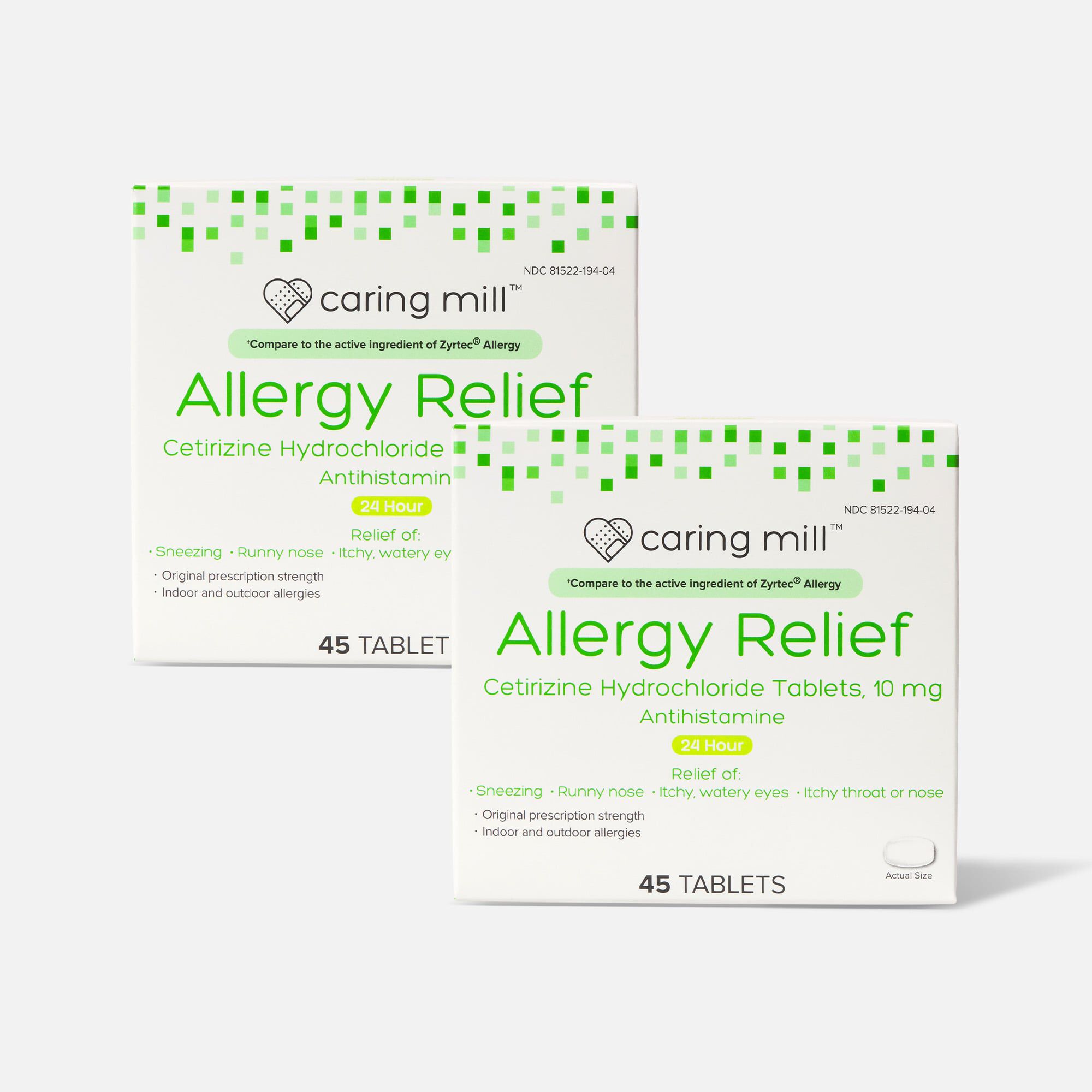 Caring Mill™ All-Day Allergy Cetirizine Hydrochloride Tablets - 45 ct. (2-Pack), , large