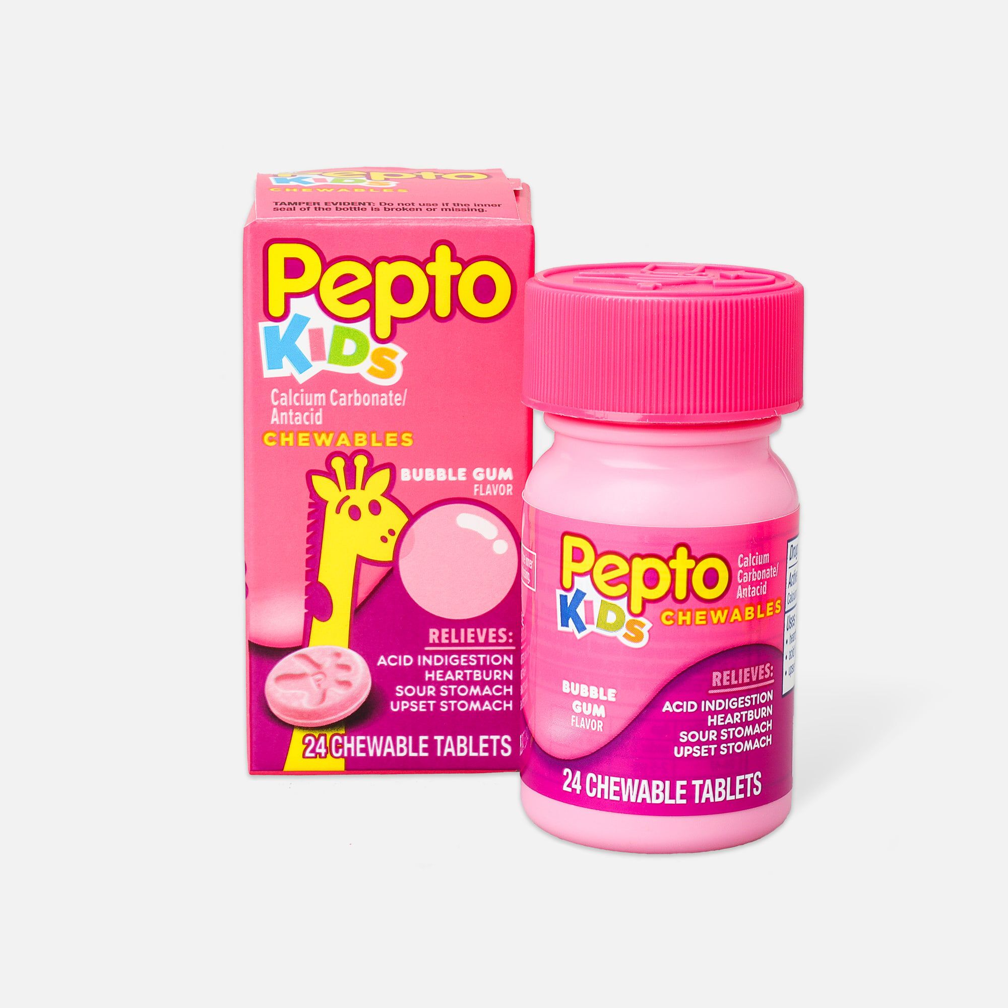 Pepto Kids Antacid Chewable Tablets, Bubble Gum, 24 ct., , large