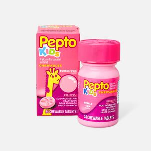 Pepto Kids Antacid Chewable Tablets, Bubble Gum, 24 ct.