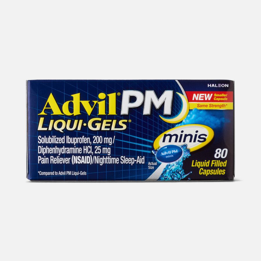 Advil PM Pain Reliever & Sleep Aid Liqui-Gel Minis, 80 ct., , large image number 0