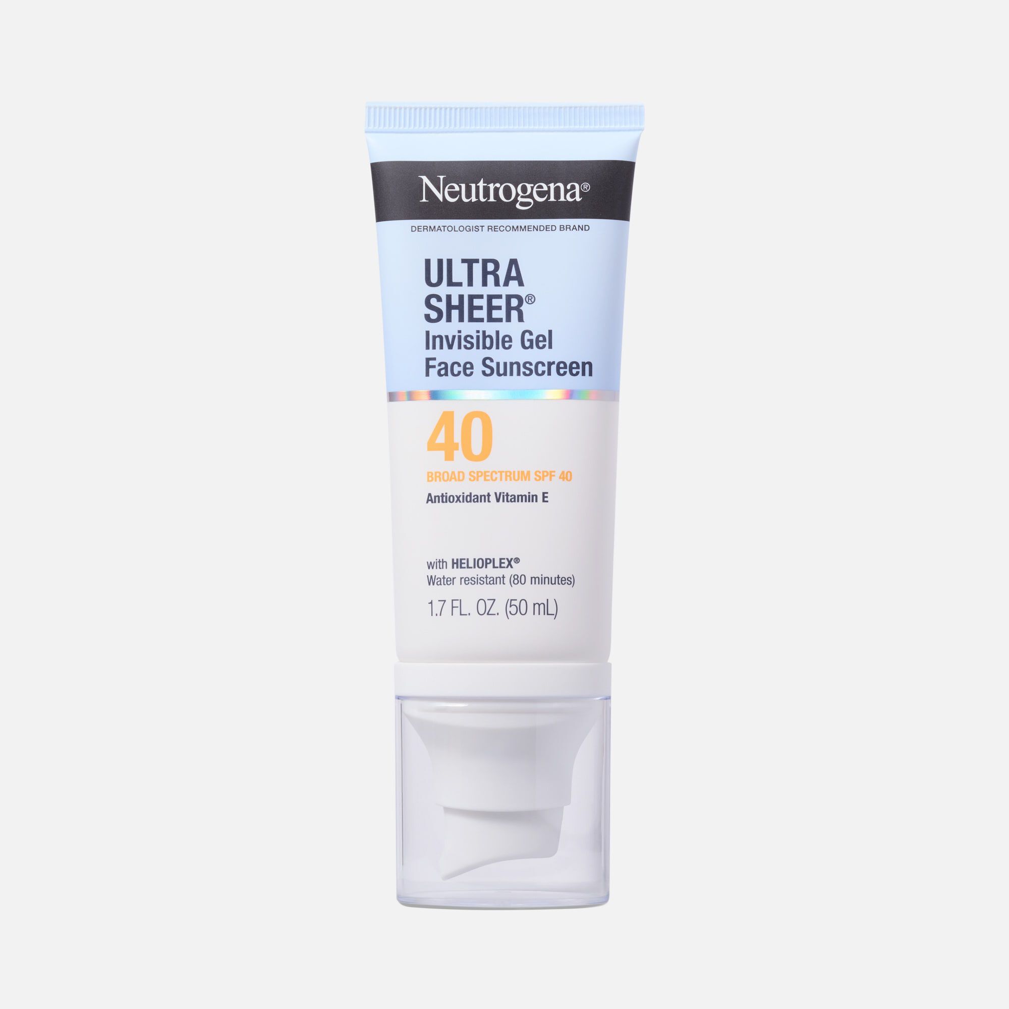 Neutrogena Ultra Sheer Invisible Gel Face Sunscreen SPF 40, 1.7 oz. Tube, , large
