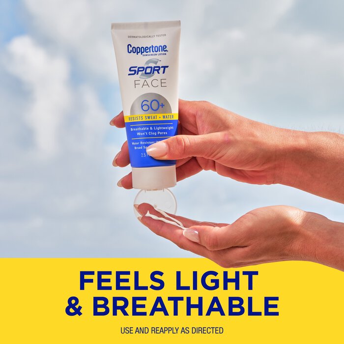 Coppertone Sport Face Sunscreen Lotion, SPF 60+, 2.5 fl oz., , large