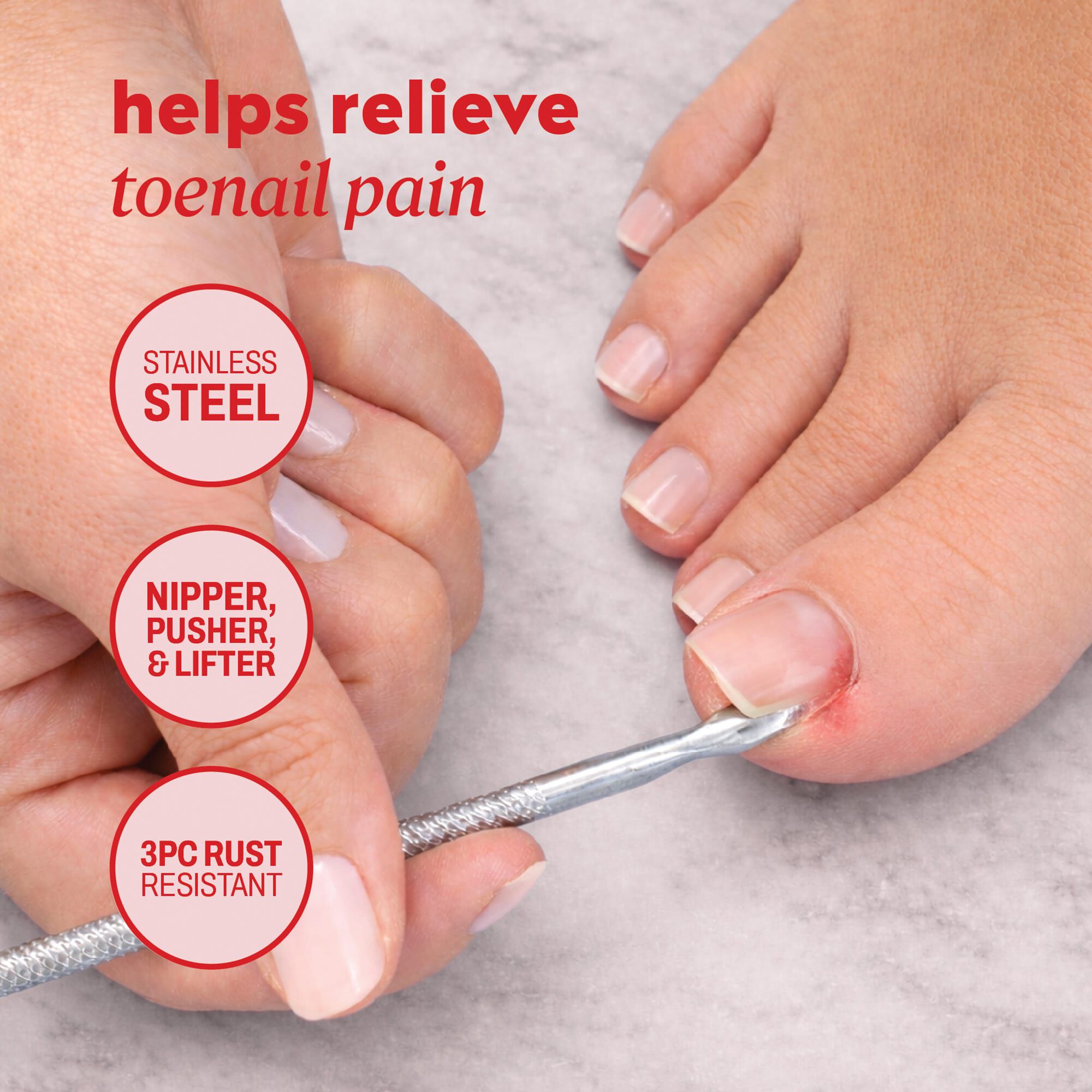 ONYX Professional 3-Piece Bye Ingrown Toenail Removal Kit, , large