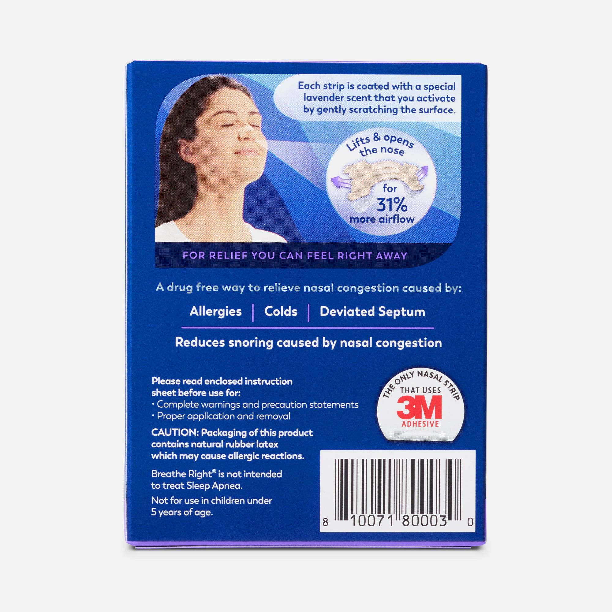 Breathe Right Tan Nasal Strips, Lavender, 26 ct., , large