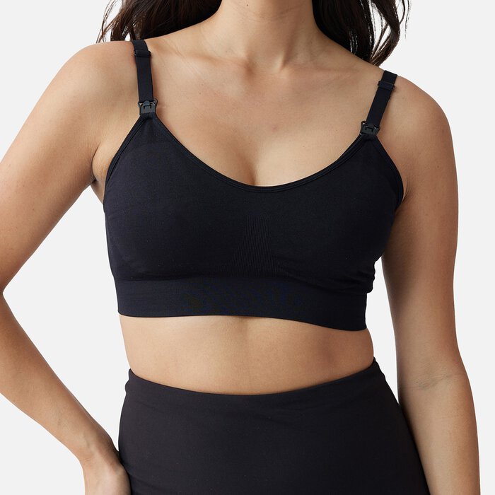Ingrid + Isabel Basics Pumping + Nursing Bra, Black, Size XL, , large