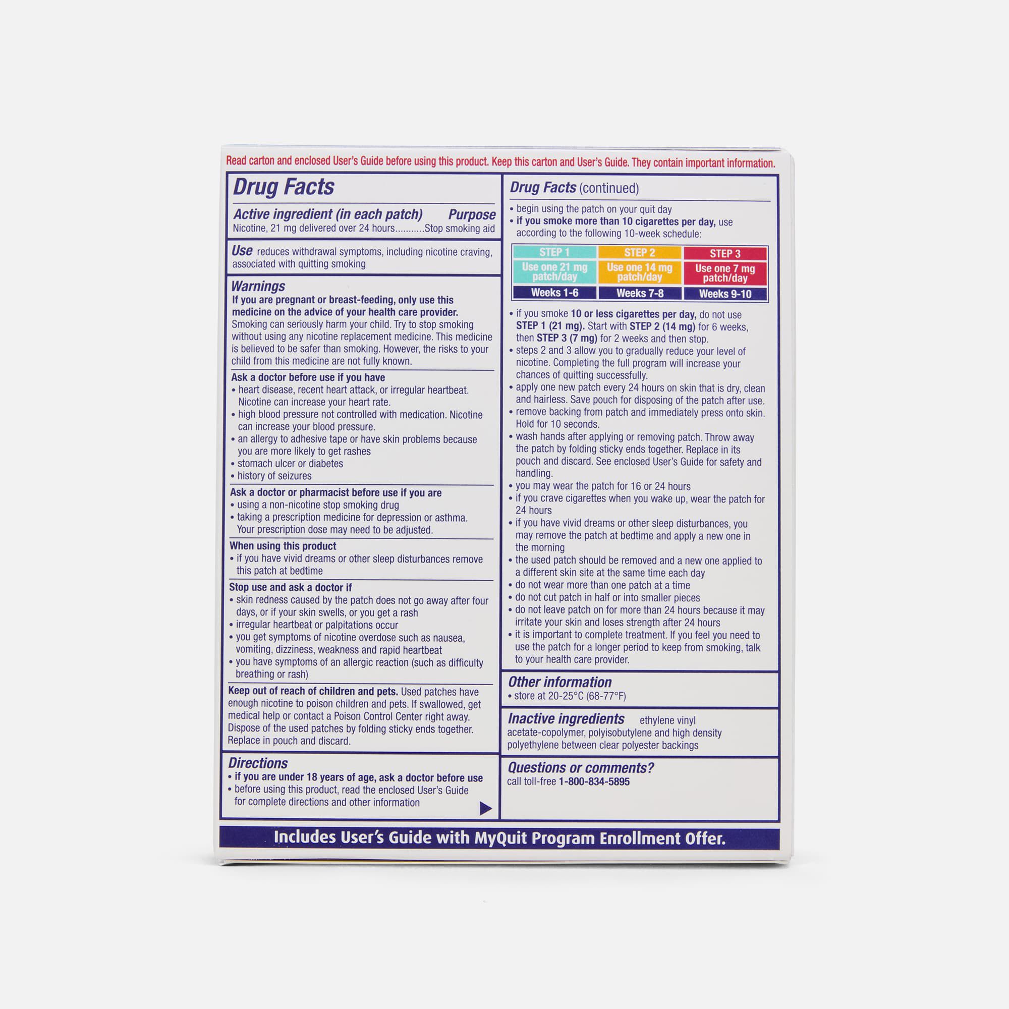 NicoDerm CQ Step 1 Clear Nicotine Patches, 21mg, 14 ct., , large