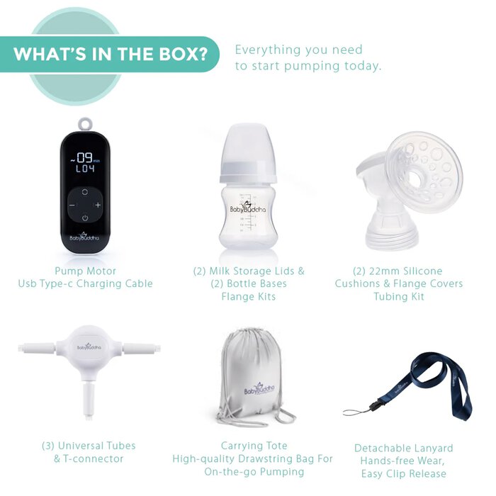 BabyBuddha 2.0 Double Electric Breast Pump Complete Kit, , large