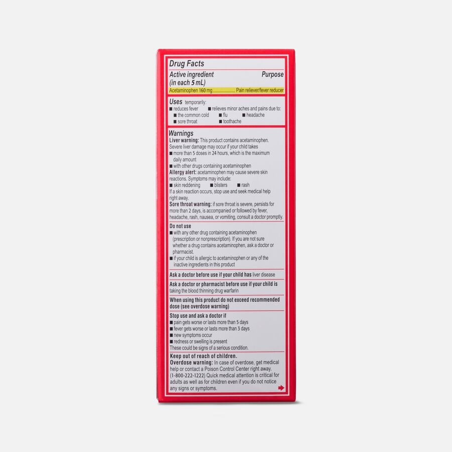 Children's Tylenol Fever Reducer & Pain Reliever, Ages 2-11, Grape Splash, 4 fl oz., , large image number 1