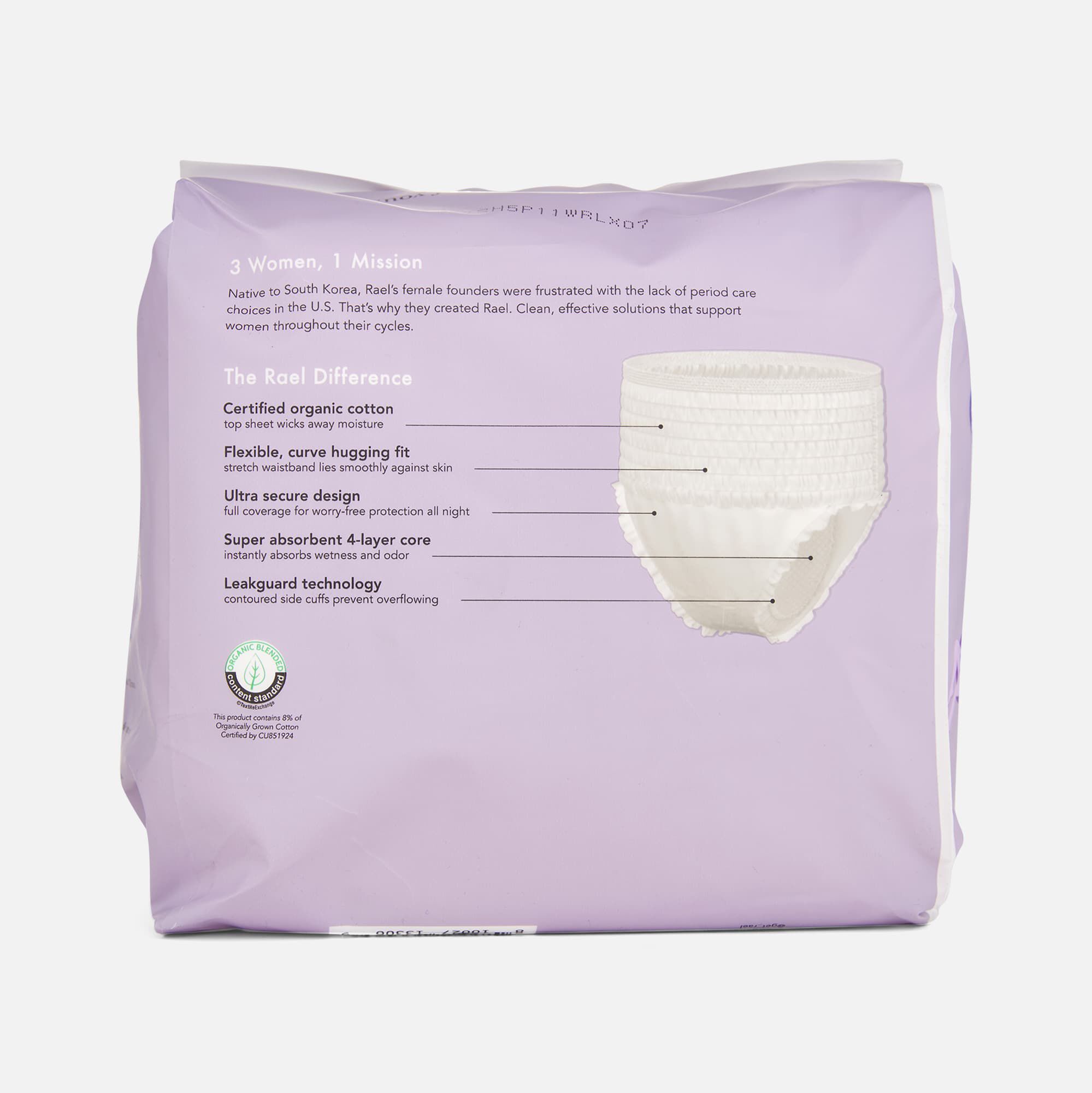 Rael Organic Cotton Cover Period Underwear, , large