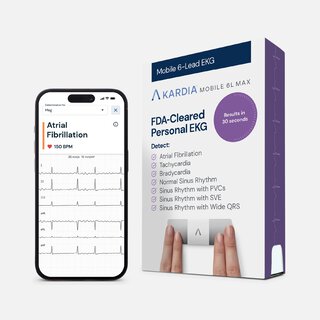 KardiaMobile 6L Max 6-Lead Personal EKG with 1-Year KardiaCare Subscription