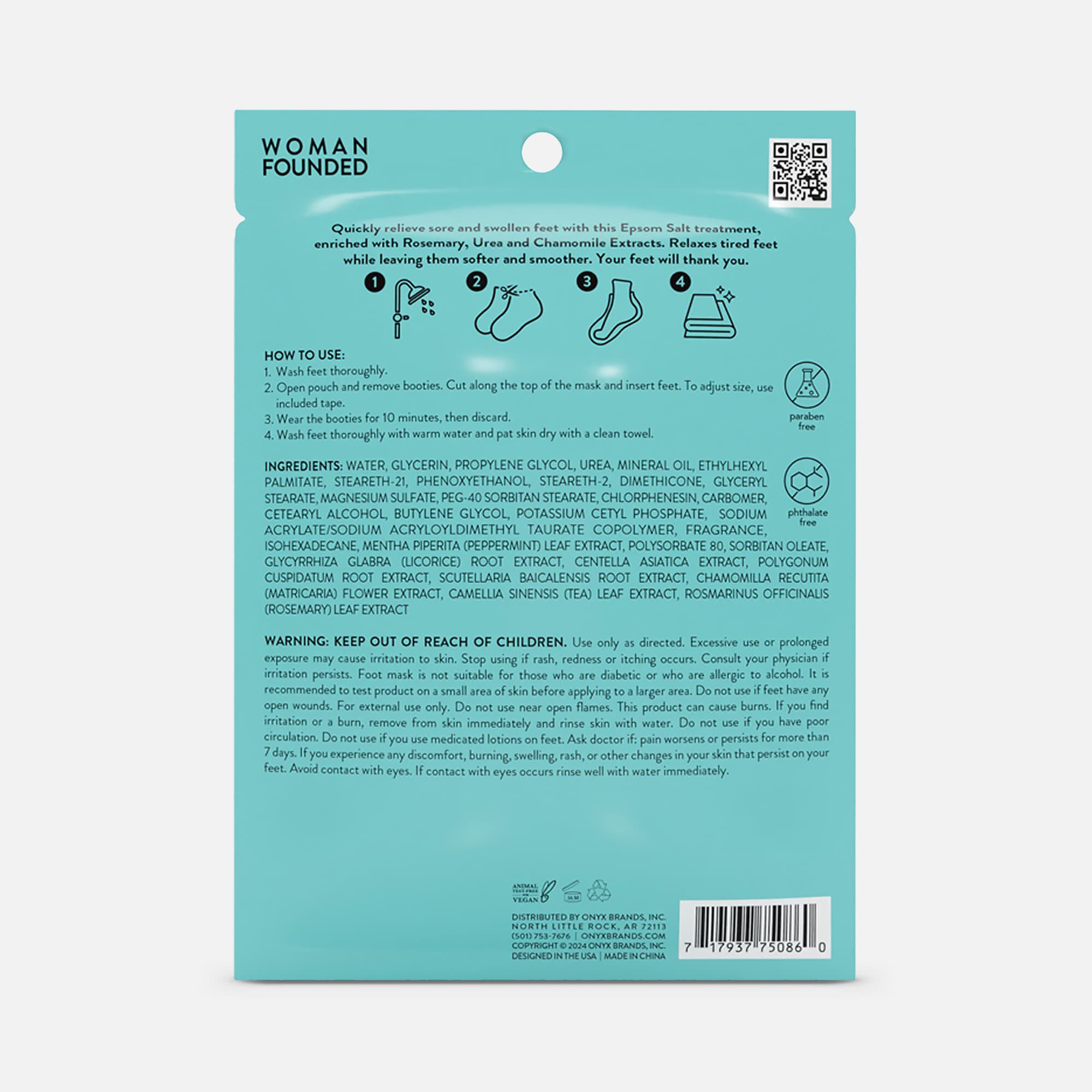 ONYX Foot Rescue Epsom Salt Foot Mask, 1 pair, , large