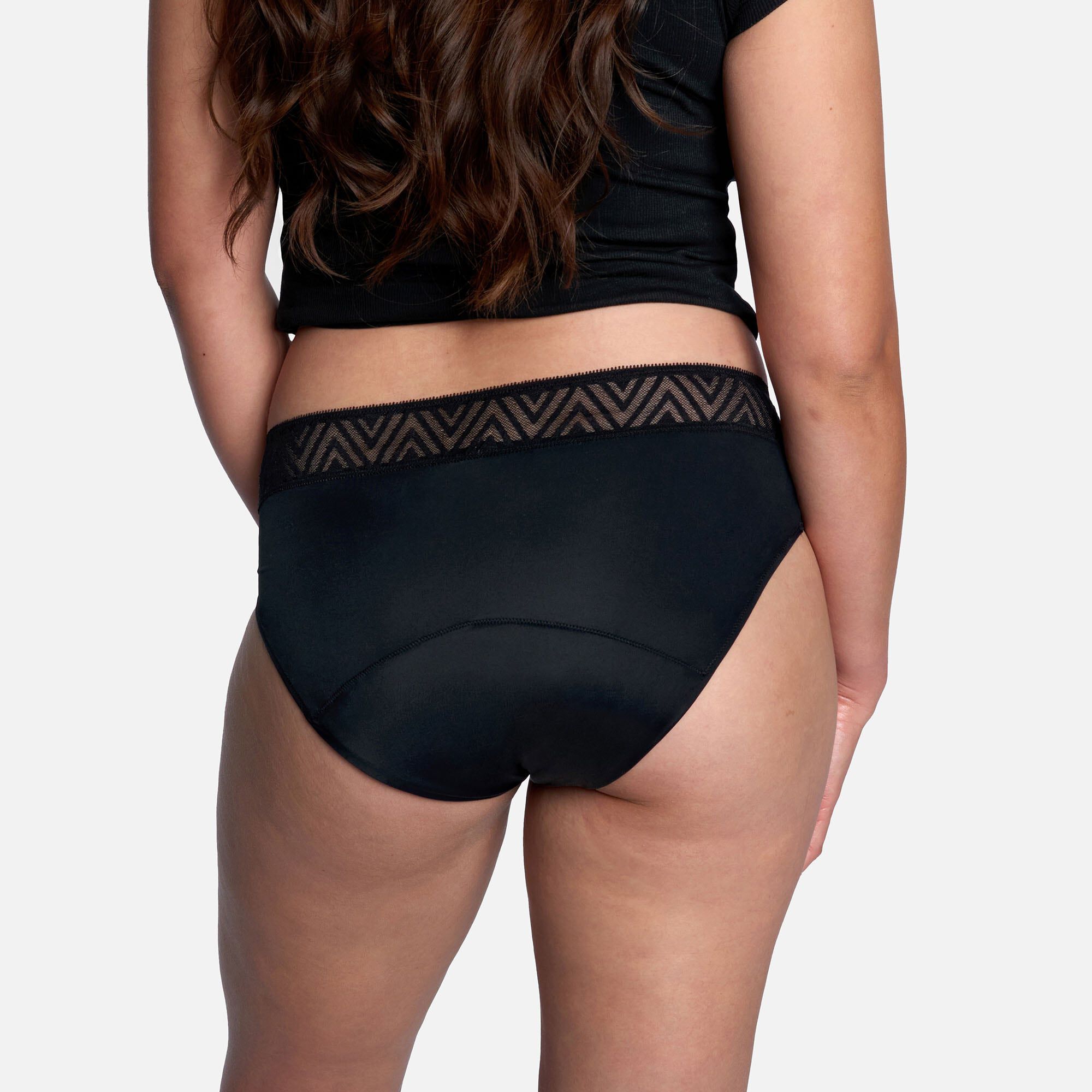 Thinx Comfort Stretch Hiphugger Period Underwear, Black, , large