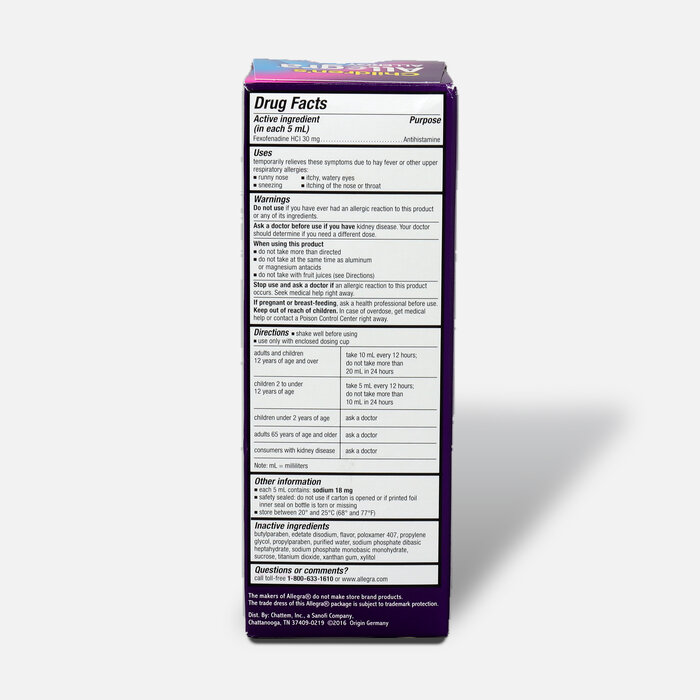 Allegra Children's 12HR, Berry Flavor, 8 oz., , large