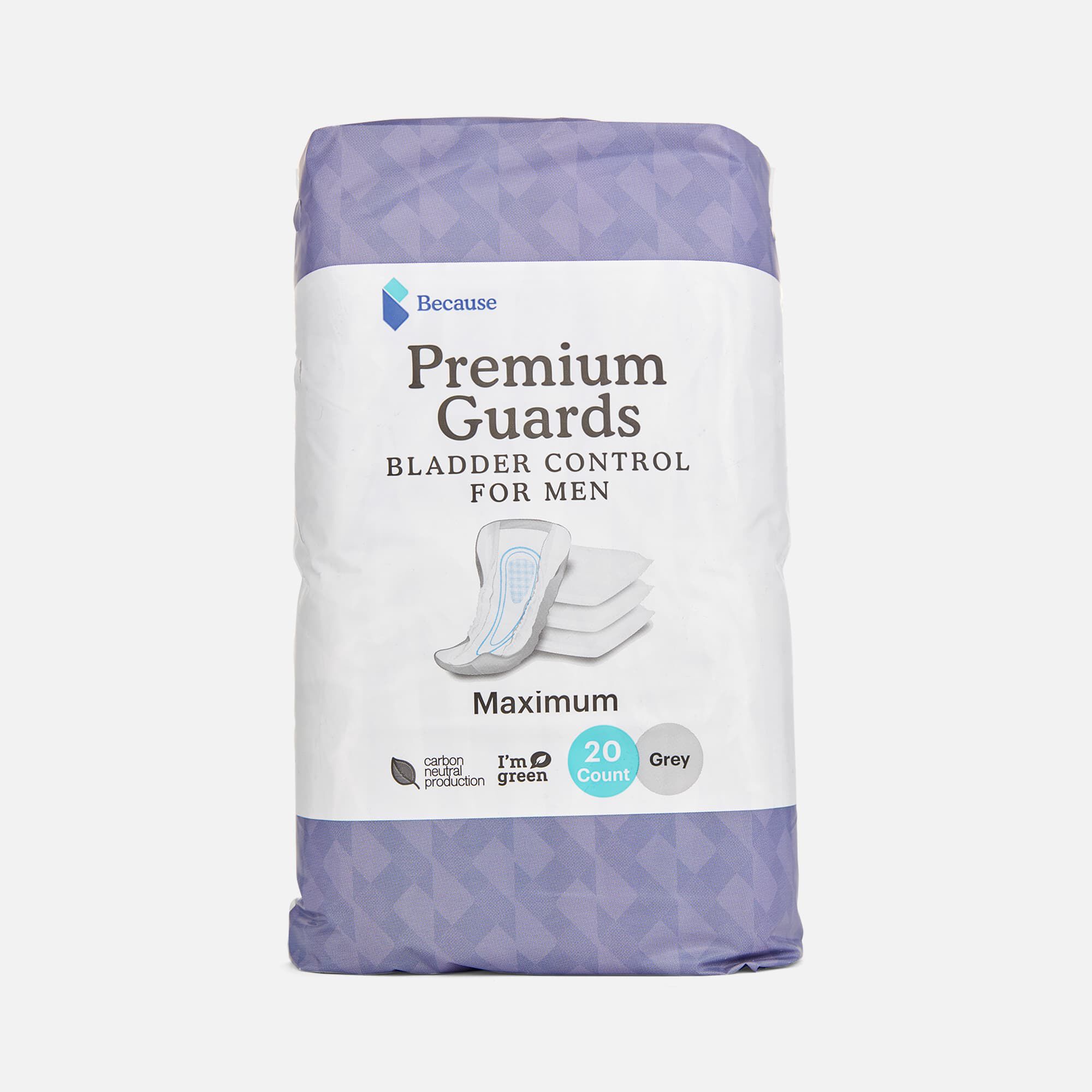 Because Premium Guards Bladder Control for Men, Maximum Absorbency, 20 ct., , large