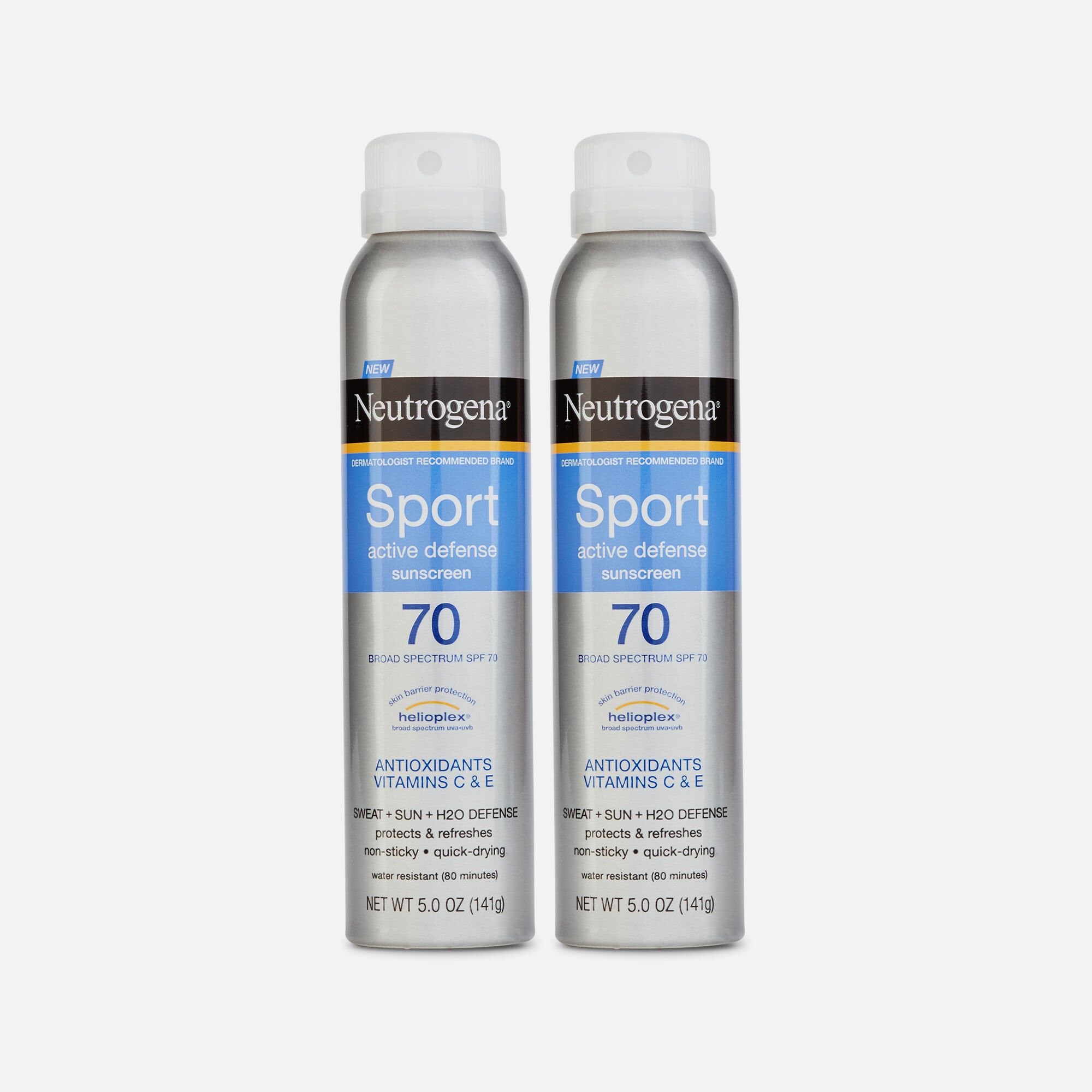 Neutrogena Sport Body Sunscreen Spray, SPF 70, 5 oz. (2-Pack), , large
