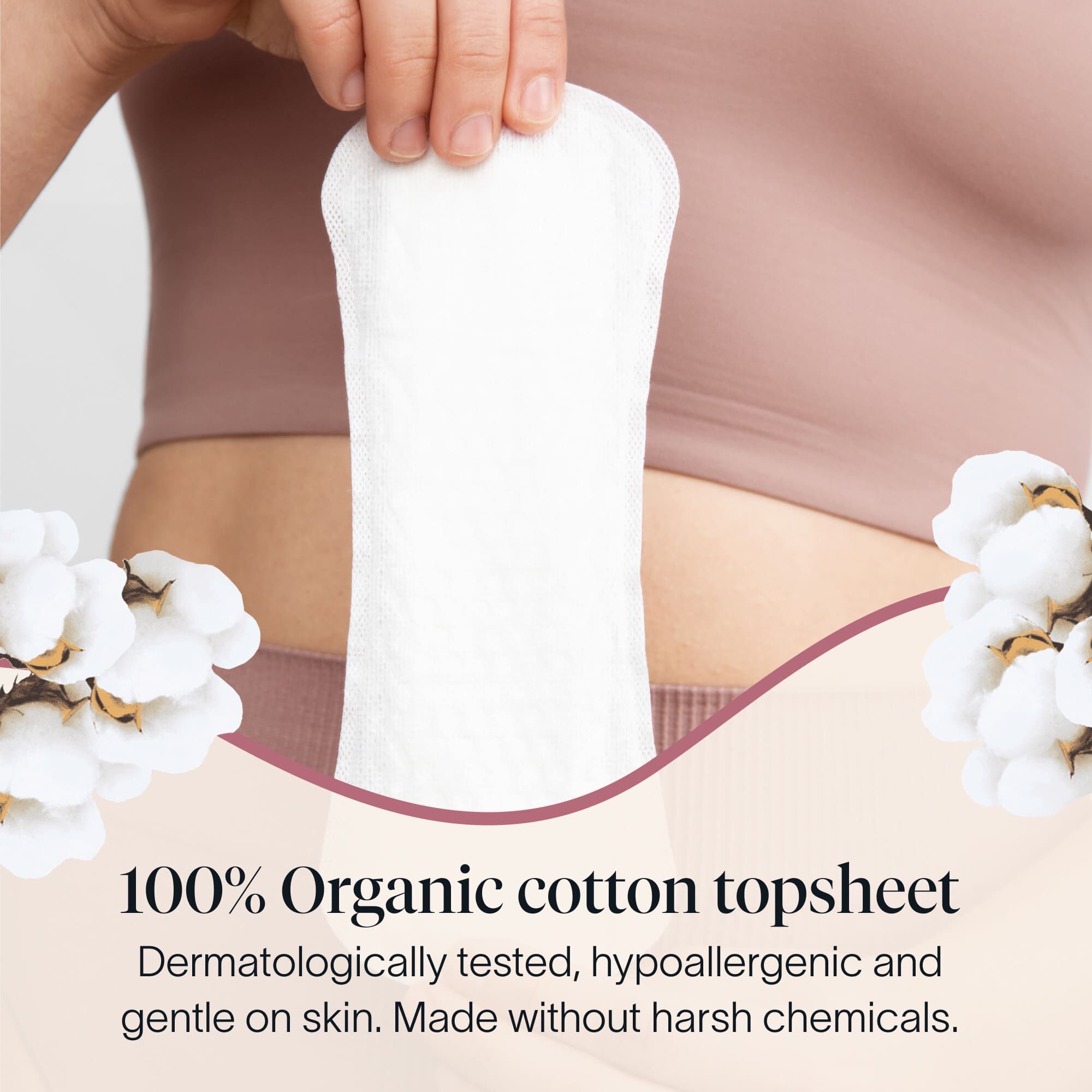 Cora Organic Cotton Ultra Thin Period Liners, 40 ct. (2-Pack), , large