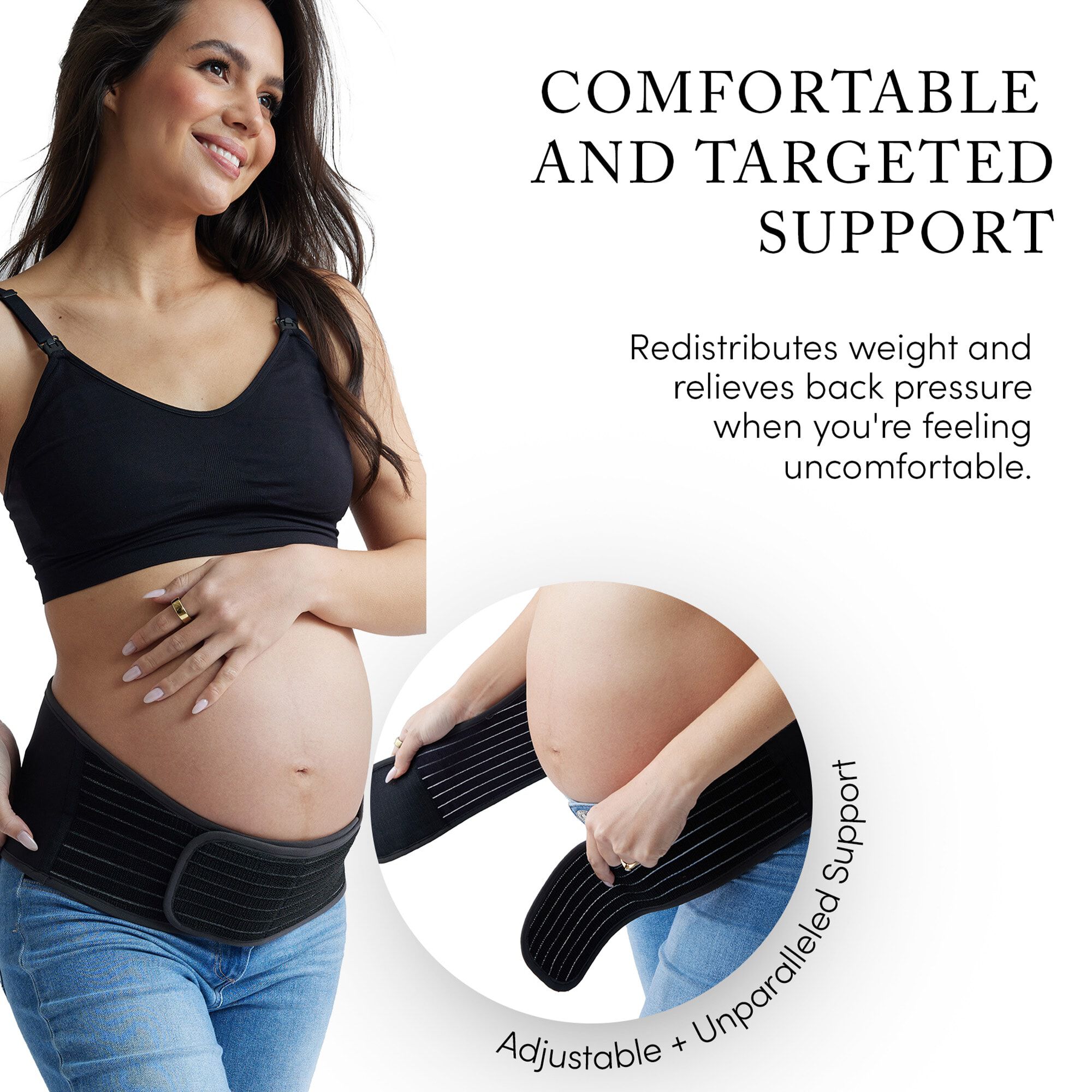 Ingrid & Isabel Pregnancy Support Belt, Black, , large