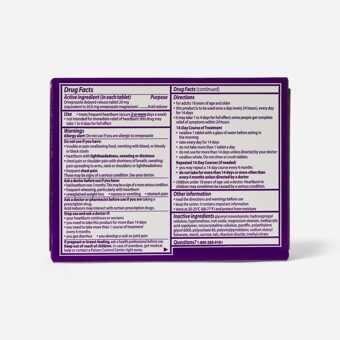Prilosec OTC Heartburn Relief and Acid Reducer Tablets, 42 ct. (2-Pack), , large