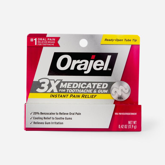 Orajel 3X Medicated Gel for Toothache and Gum, .42 oz., , large