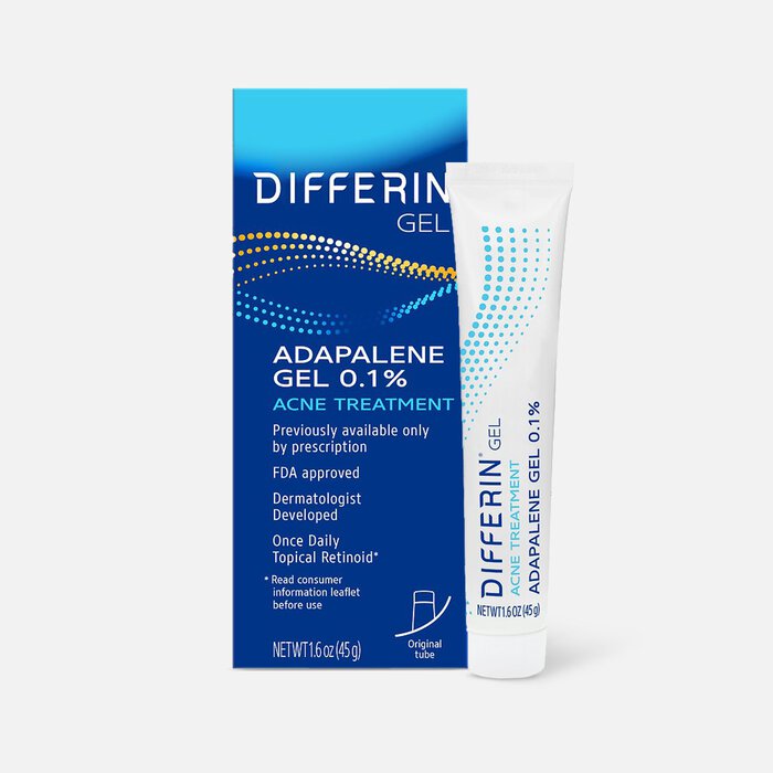 Differin 0.1% Adapalene Treatment Gel, 45g Tube, , large