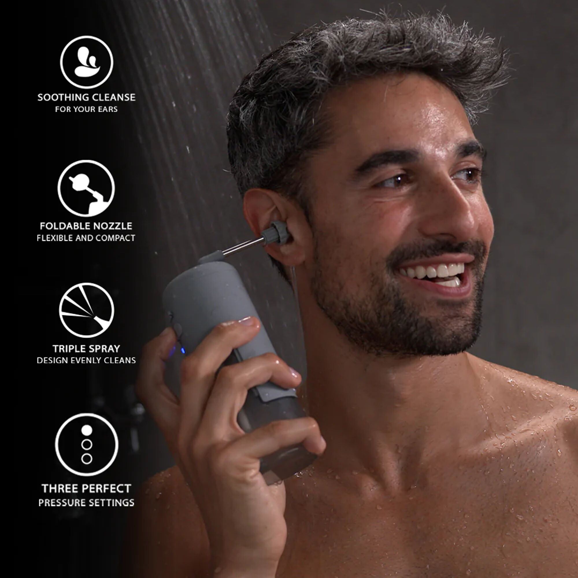 Wush Pro Powered Ear Cleaner, Grey, Grey, large