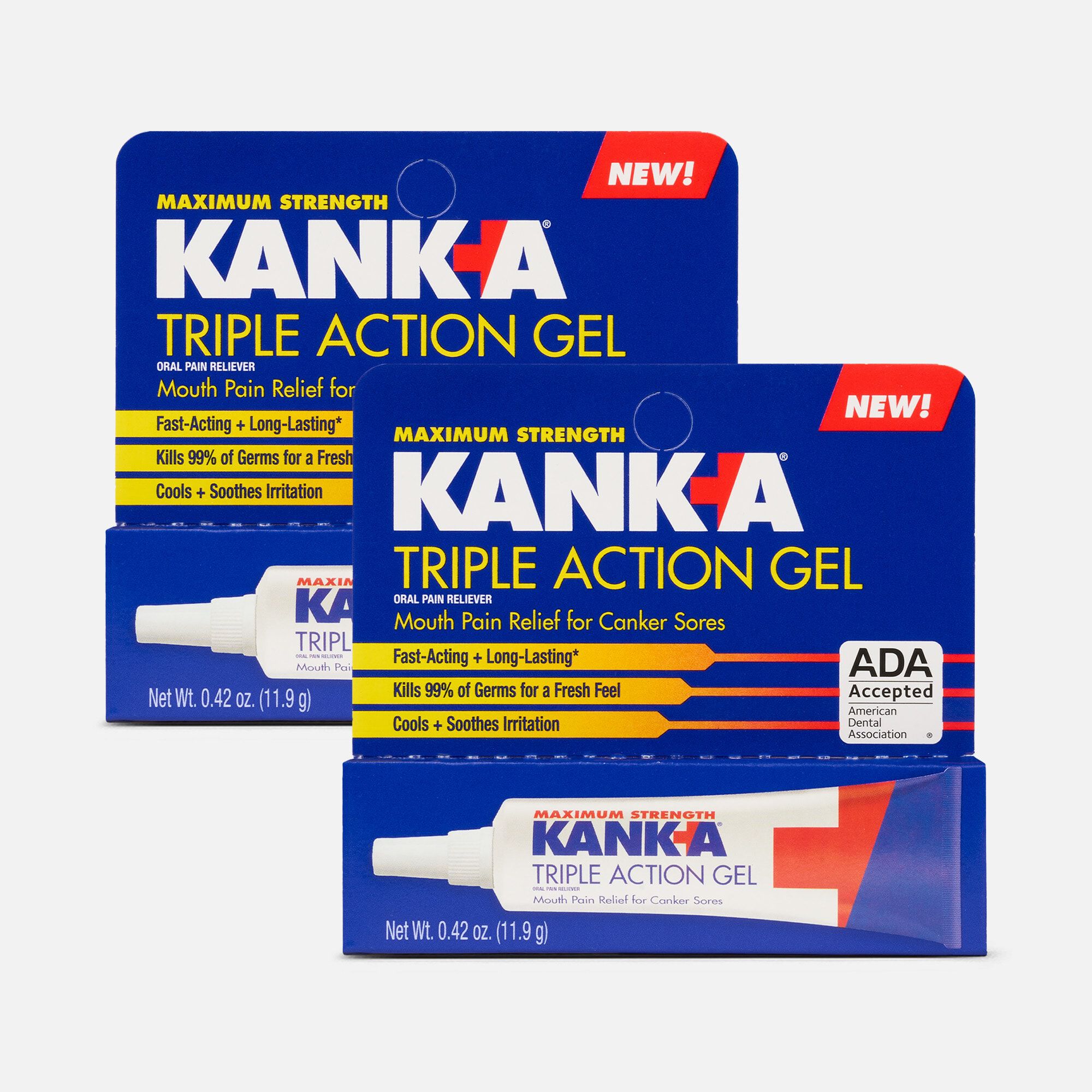 Kank-A Maxmium Strength Triple Action Gel for Mouth Pain (2-Pack), , large