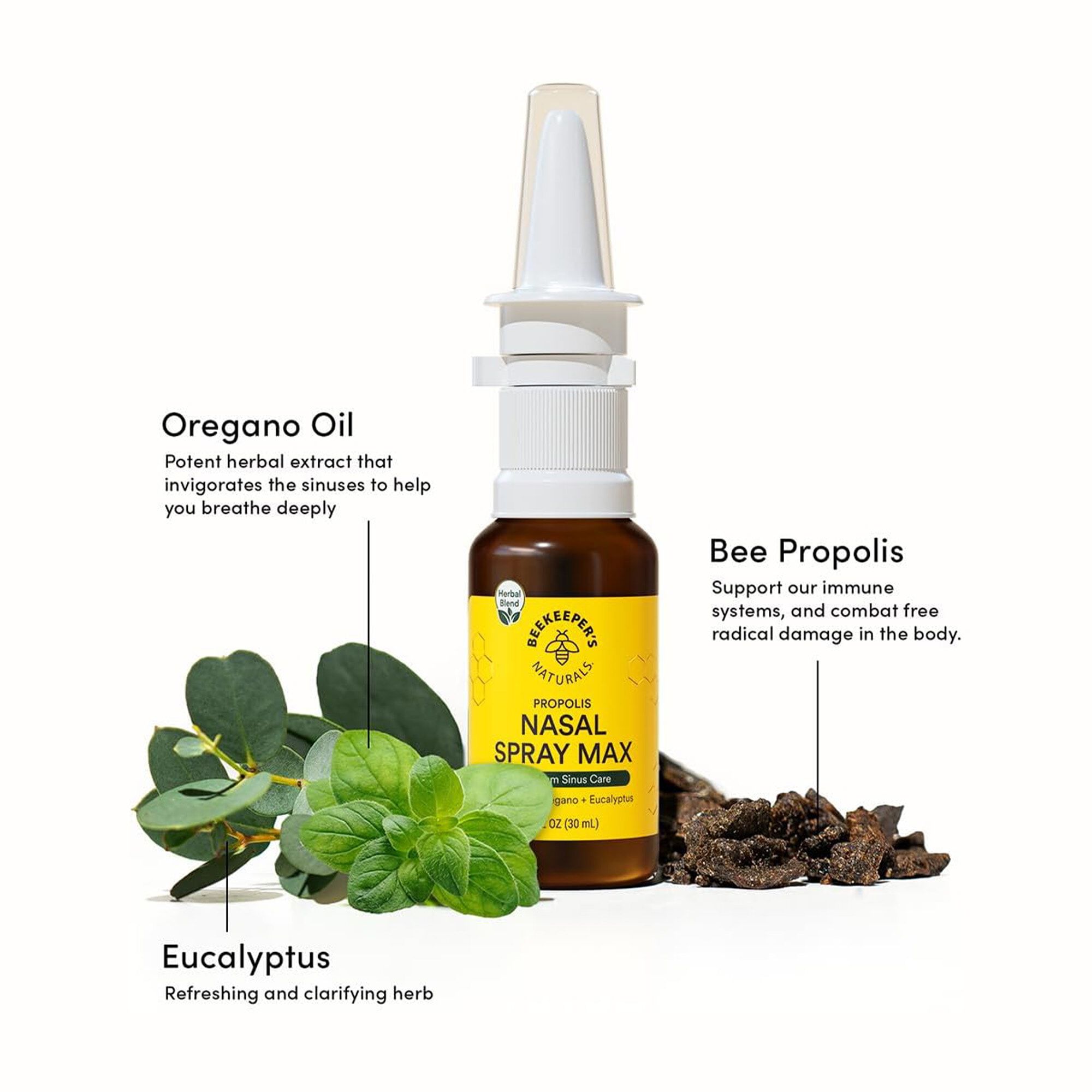 Beekeeper's Naturals Nasal Spray+ Max, 1.0 fl oz., , large