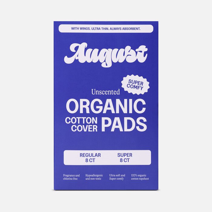 August Organic Cotton Regular & Super Pads, 16 ct. Combo, , large