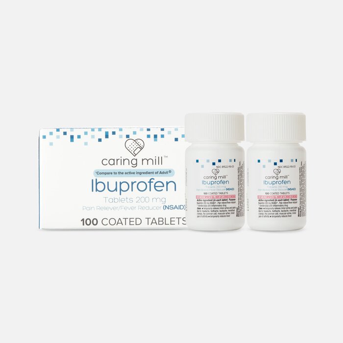 Caring Mill™ Ibuprofen Pain Reliever / Fever Reducer (NSAID) Brown Coated Tablets, 100 ct. (2-Pack), , large
