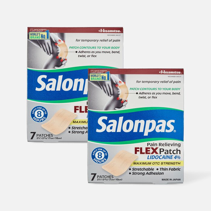 Salonpas Pain Relieving Flex Patch Lidocaine 4%, 7 ct. (2-Pack), , large