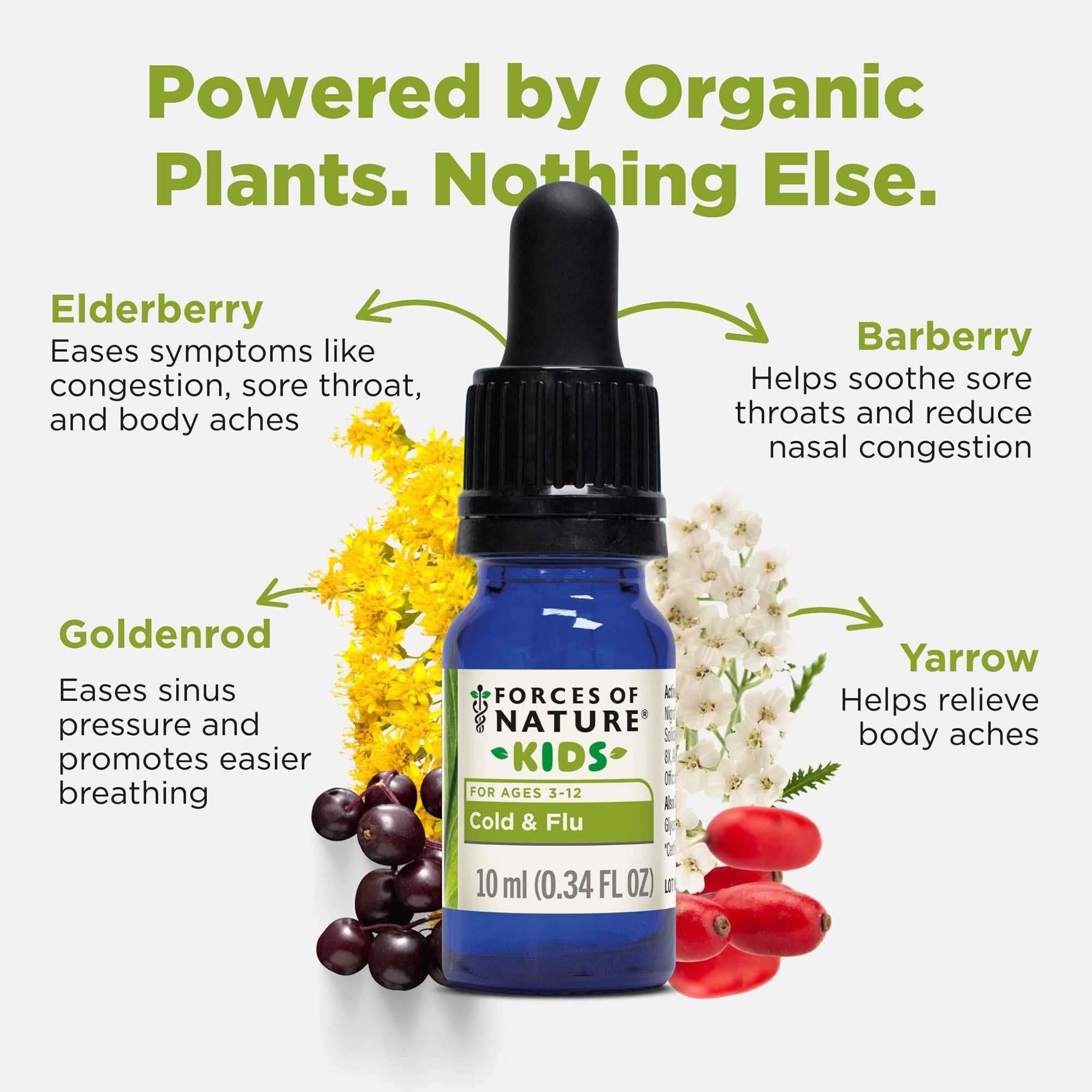 Forces of Nature Cold & Flu for Kids Sublingual Drops, Lemon, 10ml, , large