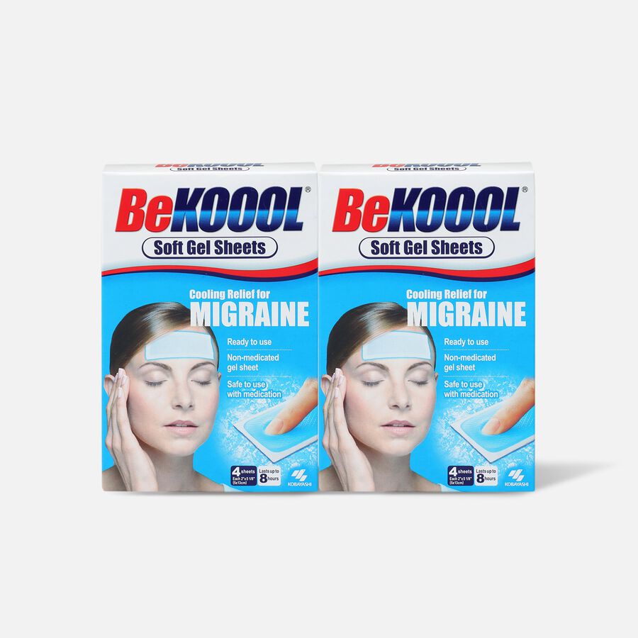 Be Koool Soft Gel Sheets for Migraines, Adults, 4 ct. (2-Pack), , large image number 0