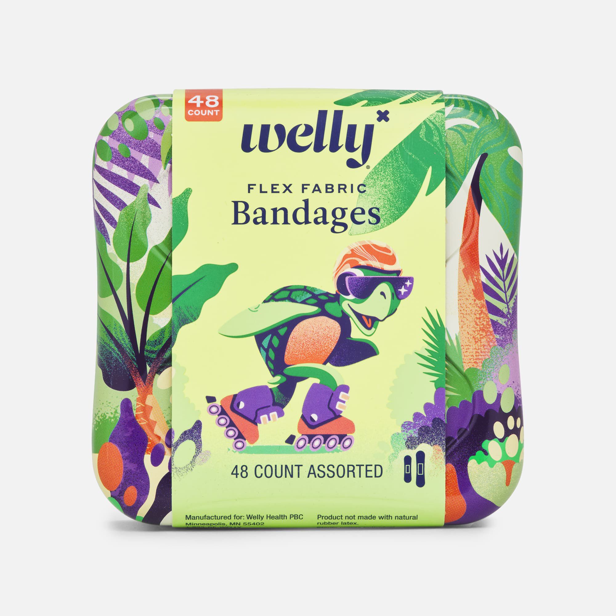 Welly Flex Fabric Bandages, Turtle Oasis, 48 ct., , large