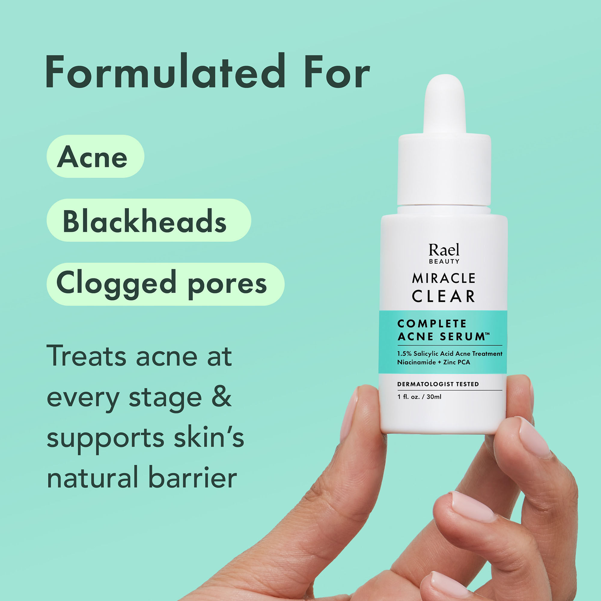 Rael Miracle Clear Complete Acne Serum, 1 fl oz., , large