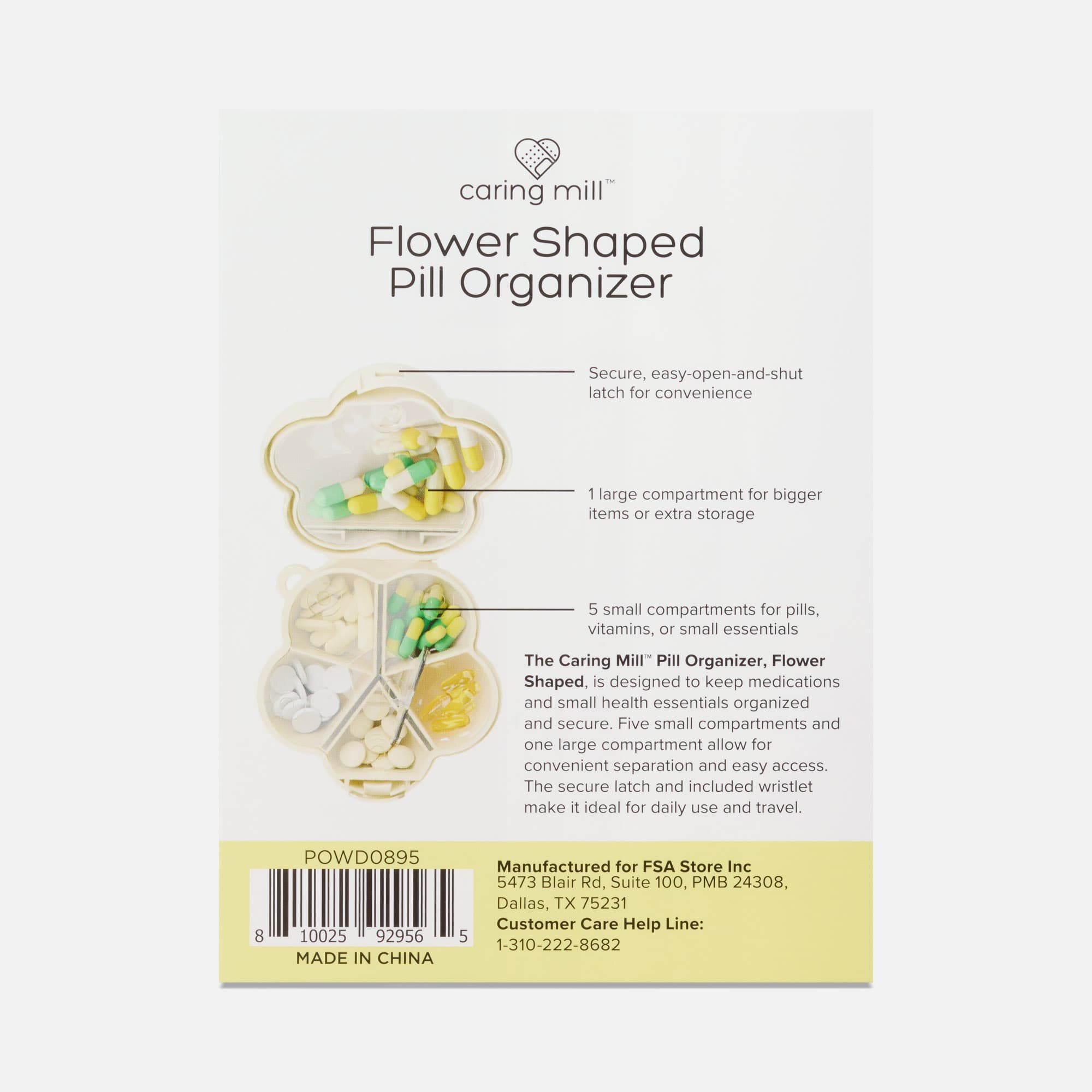 Caring Mill™ Pill Organizer, Flower Shaped, , large