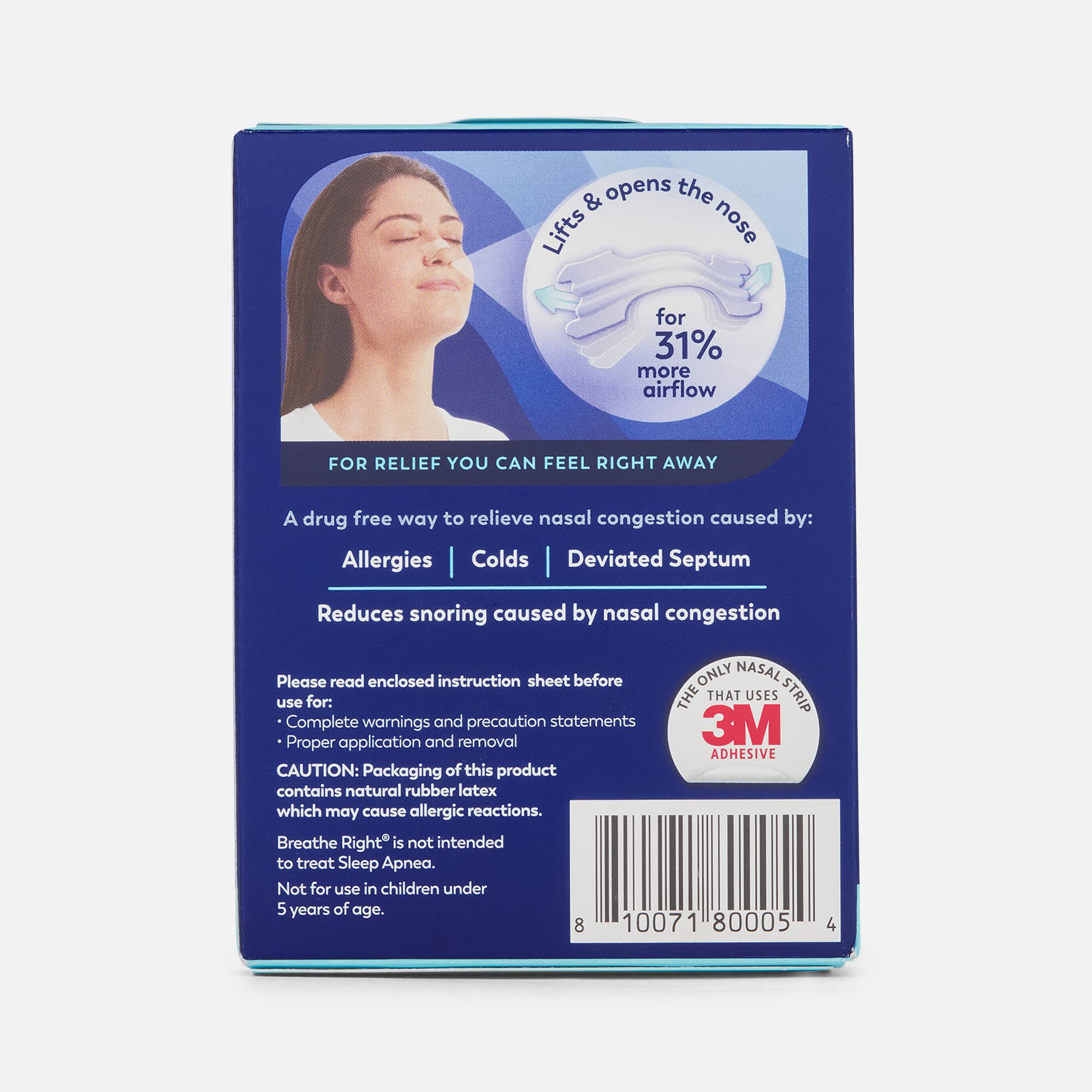 Breathe Right Strips, 30 ct., Clear, large