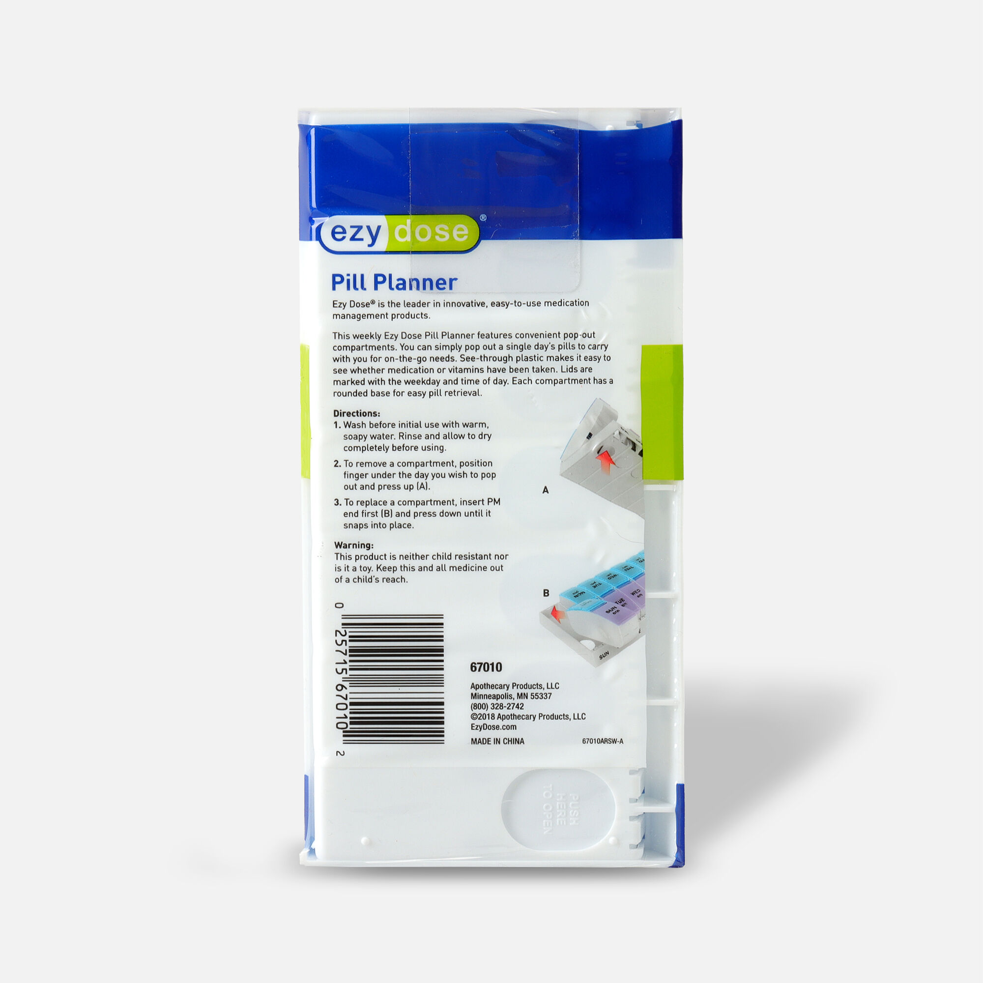 EZY Dose Weekly/AM-PM Pill Planner, , large
