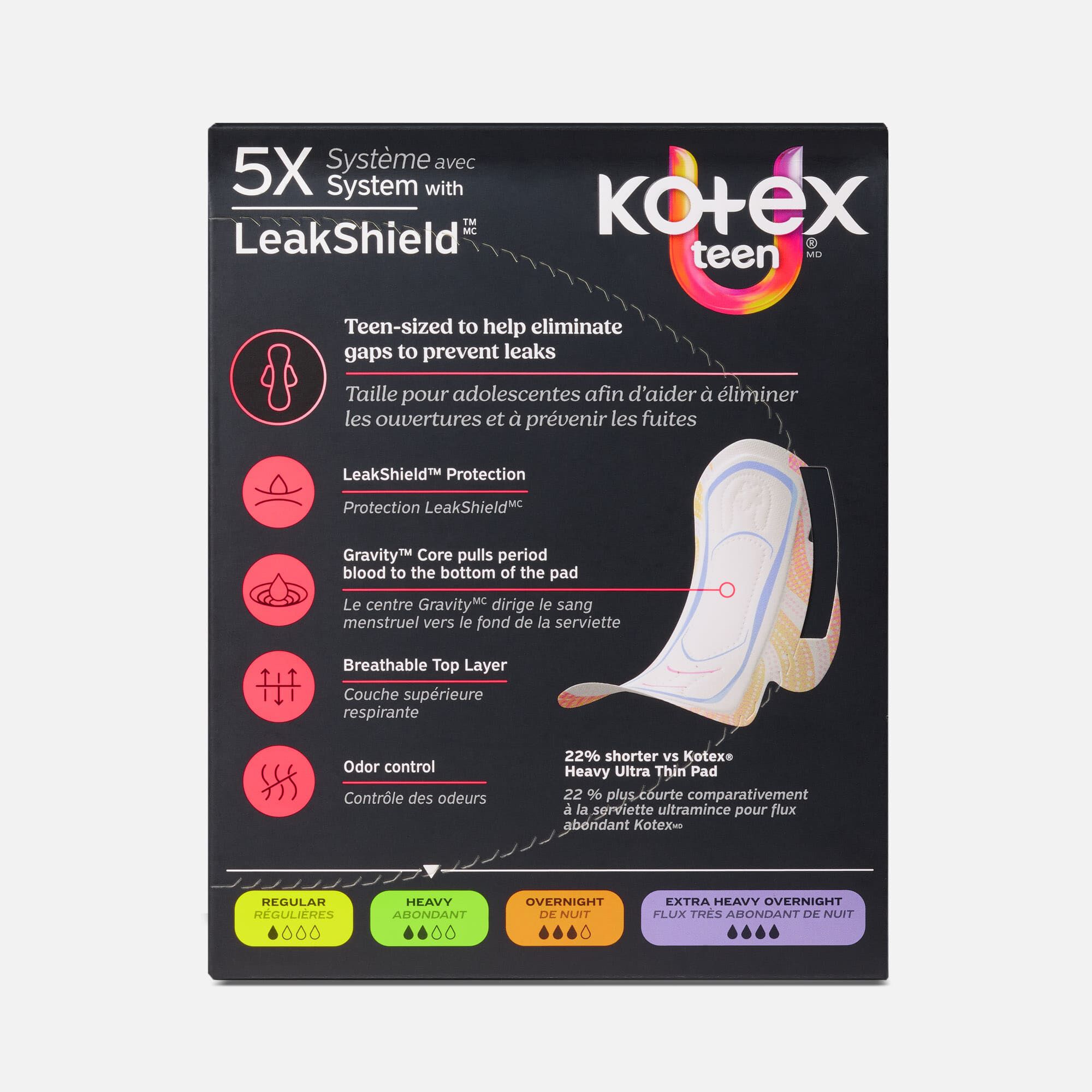Kotex® Ultra Thin Teen Pads with Wings, Heavy Absorbency, 26 ct., , large