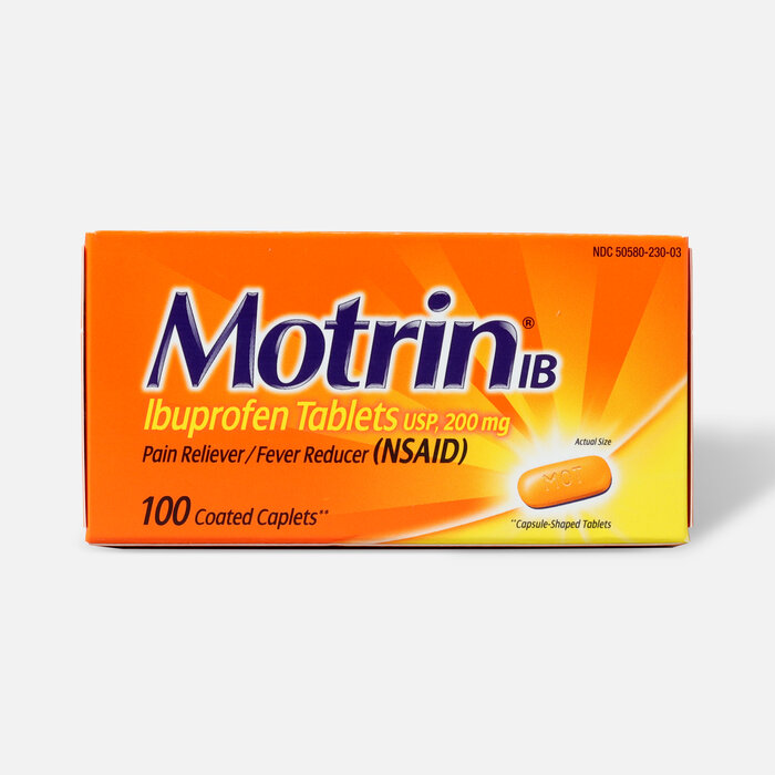 Motrin IB Pain Reliever and Fever Reducer Coated Caplets, 100 ct., , large