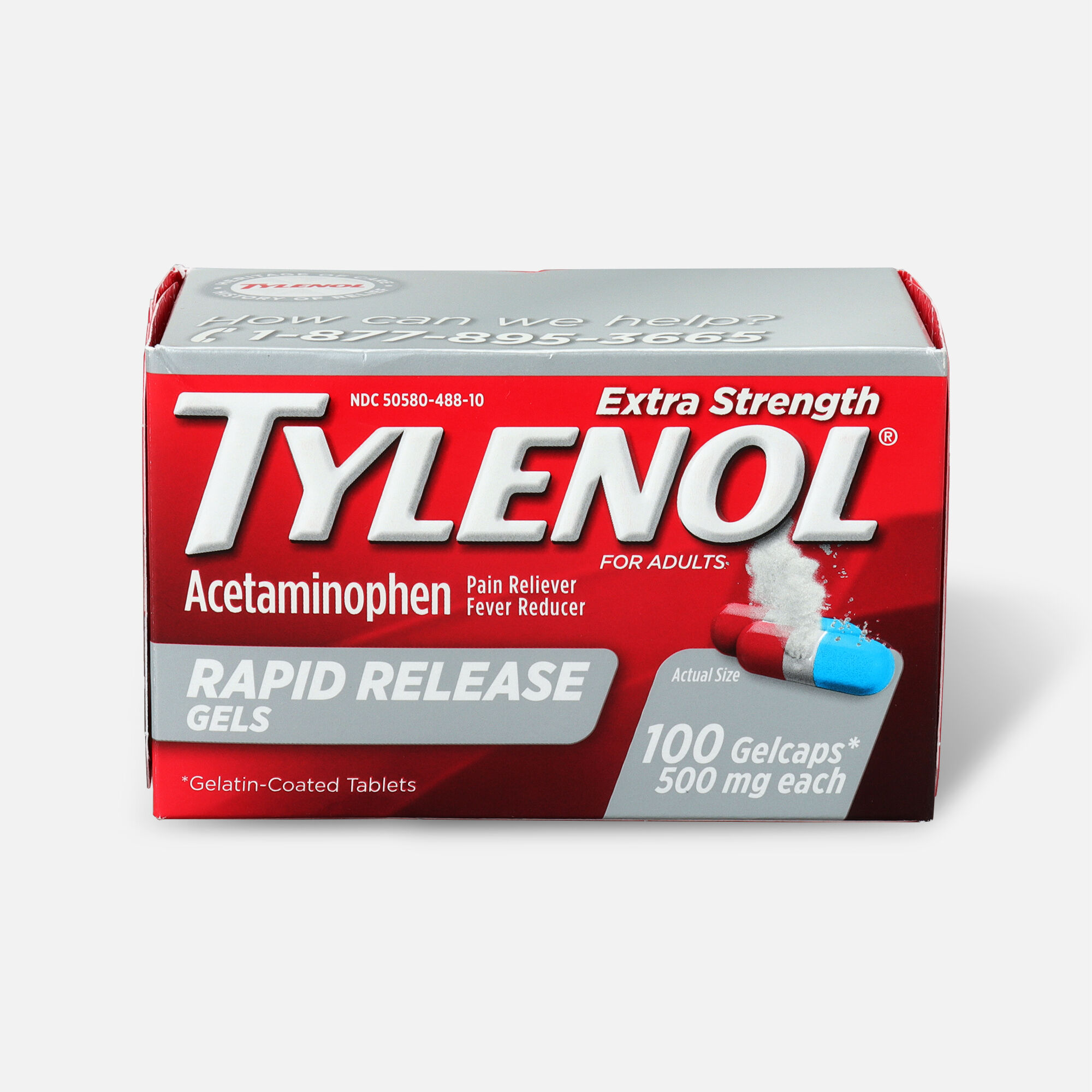 Tylenol Extra Strength Rapid Release Gels, 100 ct., , large