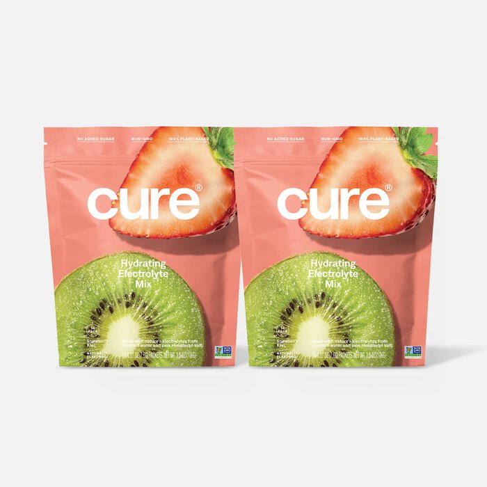 Cure Hydrating Electrolyte Mix Pouch, Strawberry Kiwi, 14 ct. (2-Pack), , large