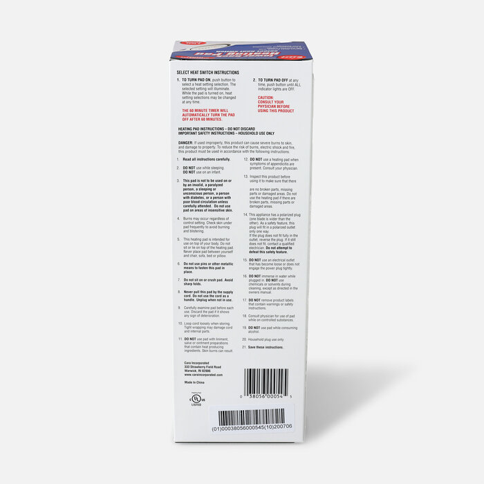 Cara Lower Back Heating Pad, 10" x 22", , large