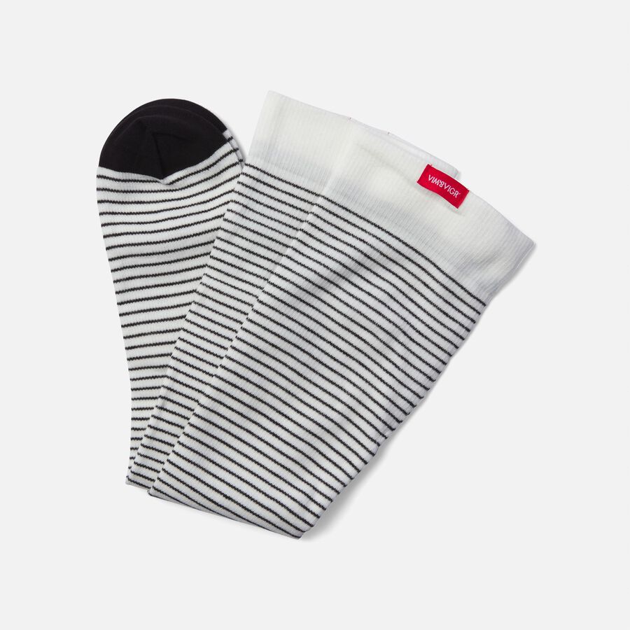 VIM & VIGR Cotton Compression Socks, Pinstripe, Cream and Black, 30-40 mmHg, , large image number 3