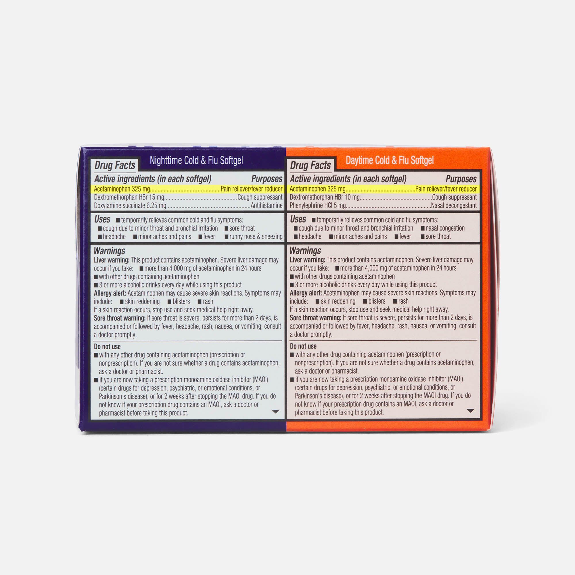 Caring Mill™ Day/Night Multi-Symptom Cold & Flu Relief Combo Softgels, 48 ct., , large