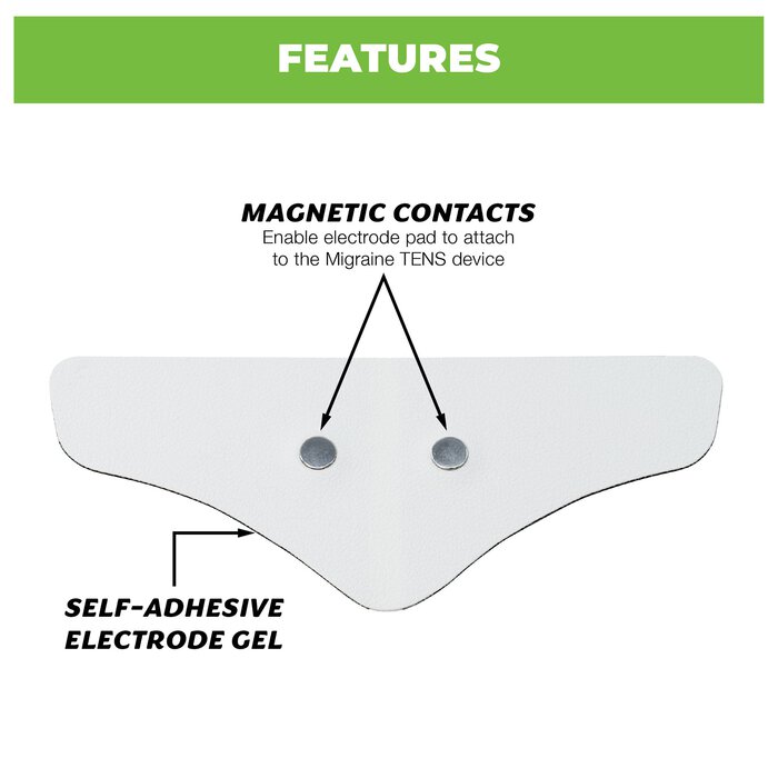 AccuRelief™ Migraine Pain Relief Replacement Electrode Pads, 4-Pack, , large