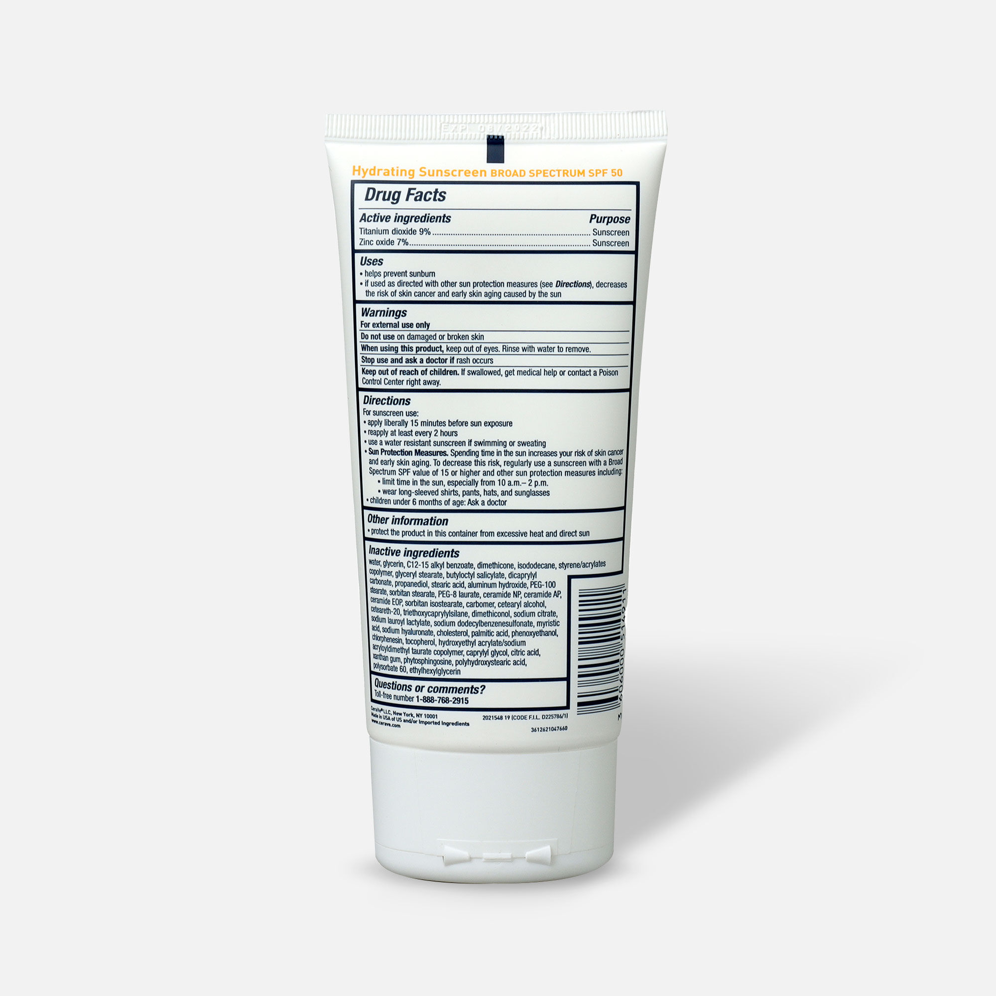 Cerave Broad Spectrum Mineral Sunscreen, SPF 50, 5 fl oz., , large